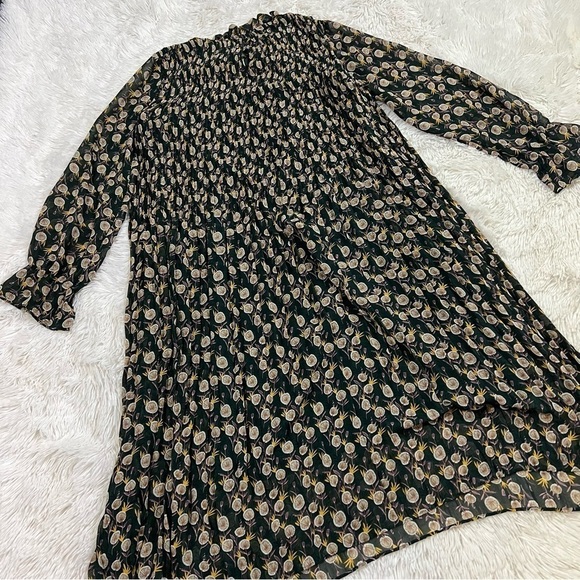 Sam Edelman High Neck Pleated Peasant Dress Size 2 - Picture 13 of 15